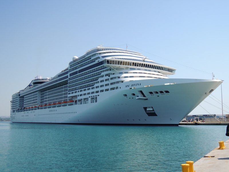 cruise, nautical vessel, transportation, sky, mediterranean sea, craft, passenger craft, msc, olympia, architecture, sea, no people, boat, docked, day