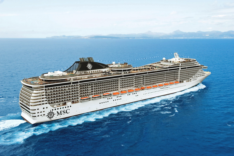 4K, cruise ship, horizon over water, outdoors, travel, MSC, sky, waterfront, mode of transportation, Cruise, sailing, no people, transportation, Side view