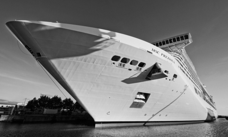 White, Black and white, Tank, The ship, Liner, 4K, Bori, Precious, Nose, Water, MSC, Case