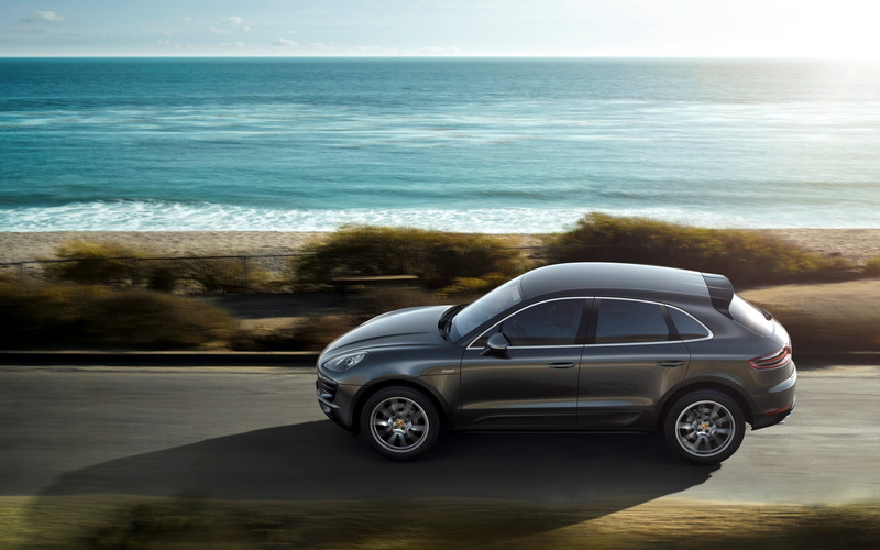 shore, 1080P, Porshe, 2014, jeep, Macan S, SUV, Macan, rocks, the sun, Porsche, wave, sea, Makan, landscape, road
