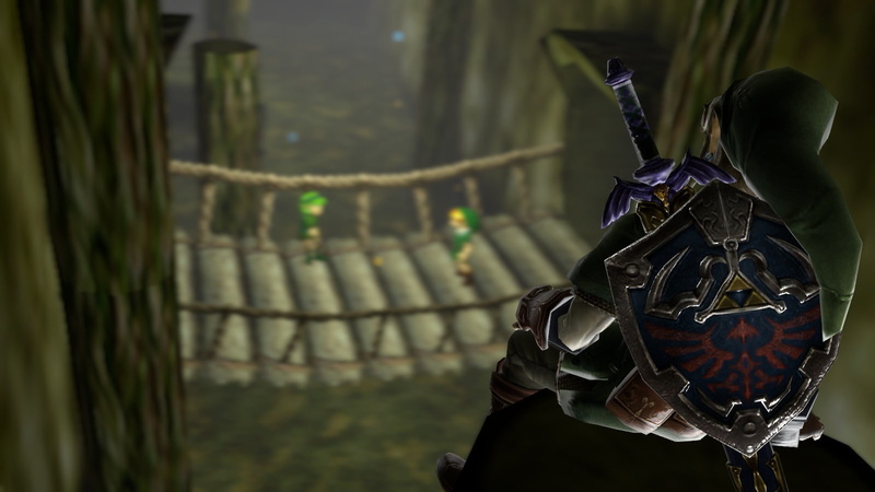 Triforce, Hylian Shield, Link, screen shot, 720P, video games, The Legend of Zelda, Saria, The Legend of Zelda: Ocarina of Time