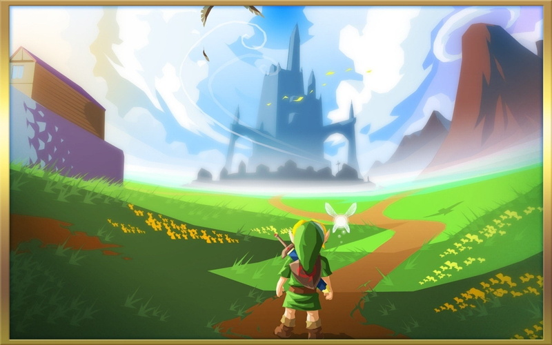 arms raised, Hyrule, people, 1080P, painting, green color, real people, Link, standing, sunlight, sky, pride, sport, patriotism, Navi (The Legend Of Zelda)
