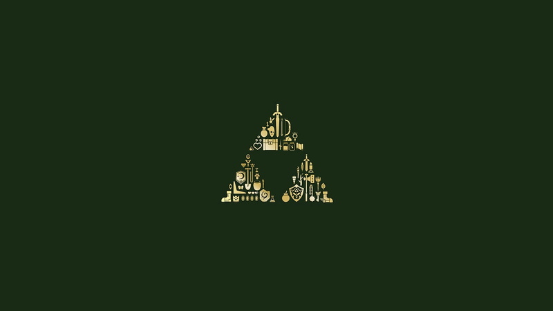 1080P, Hylian Shield, minimalism, The Legend of Zelda, Triforce