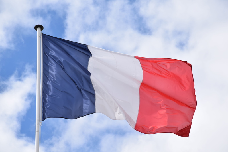 sky, national, country, emotion, environment, pole, flag, leng, tricolor, paris, cloud - sky, nature, white, wind, blue, shape, blow, day, red, waving