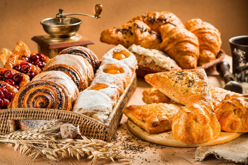 1080P, croissants, cakes, cuts, muffin, coffee grinder, puff