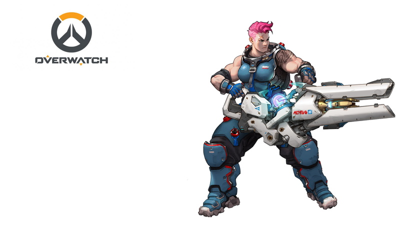 cut out, full length, mature adult, males, Zarya (Overwatch), representation, studio shot, text, futuristic, people, men, western script, Overwatch, holding