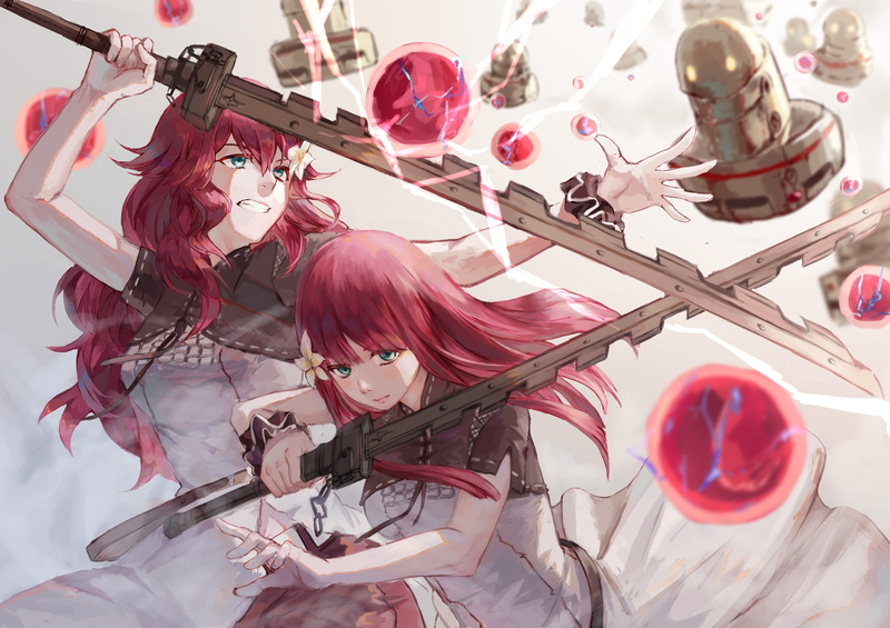 red hair, red, art and craft, representation, popola, craft, Anime, human representation, creativity, still life, 1080P, close-up, nier: automata, no people