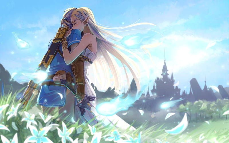 anime style games, princess zelda, link, 2K, the legend of zelda: breath of the wild, Anime