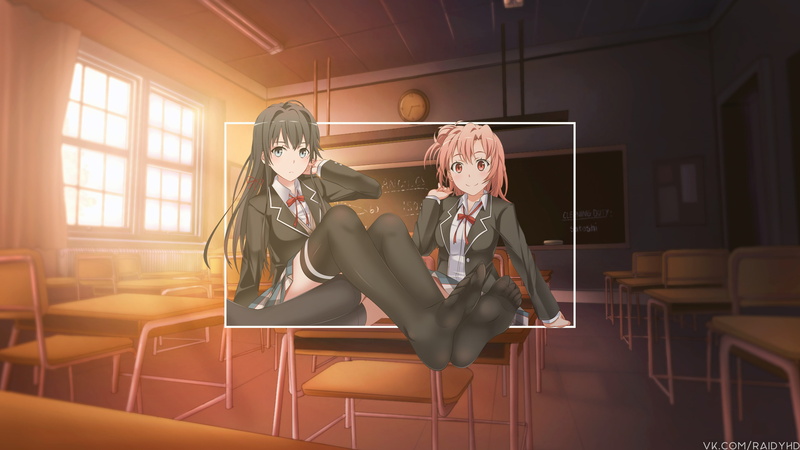 4K, Yuigahama Yui, Yukinoshita Yukino, anime, picture-in-picture, anime girls