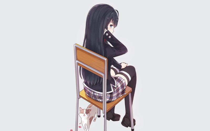 My Teen Romantic Comedy SNAFU, real people, young adult, wireless technology, holding, Oregairu, lifestyles, white background, standing, technology, young women