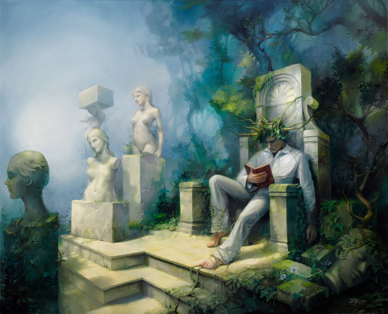 720P, sculpture, books