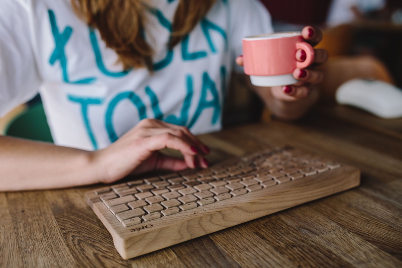 laptop, coffee - Drink, casual Clothing, internet, typing, workspace, wooden, communication, computer, midsection, hipster, Closeup, coffee Cup, young Adult