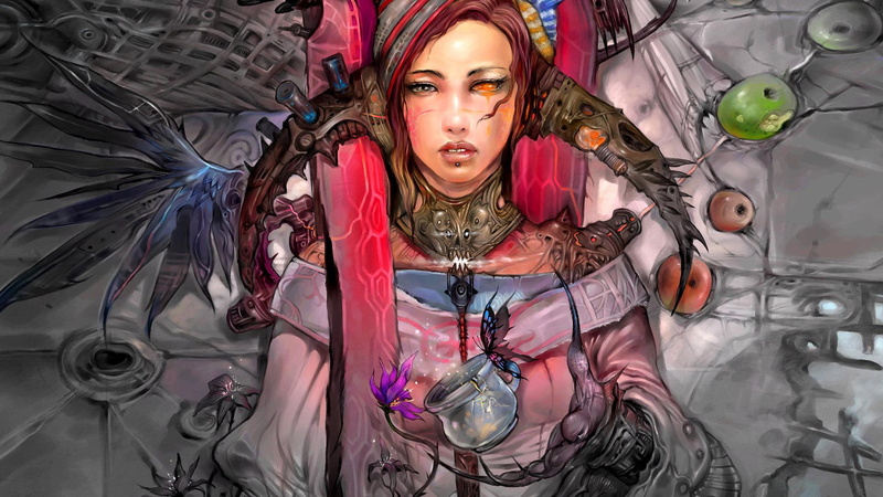 warrior, wounded, painting, 1920x1080, woman, wings, 1080P, fantasy