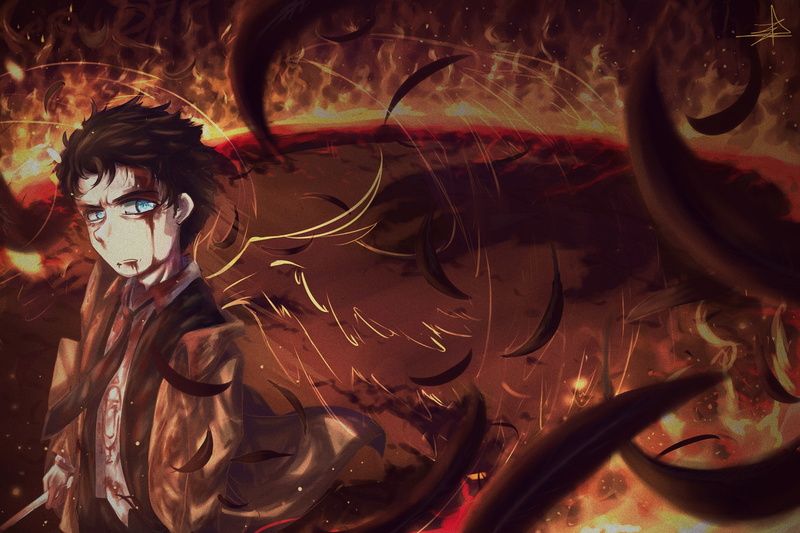 anime boy, hairstyle, representation, injured, glasses, headshot, portrait, mask, young adult, creativity, one person, feathers, 4K, angel, abstract, real people
