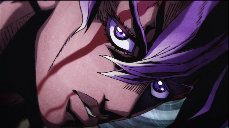 720P, JoJos Bizarre Adventure, purple eyes, anime men, injured, purple hair, anime boys, wounds, anime