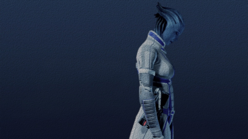 domestic, mammal, textile, artwork, Mass Effect, copy space, character, pets, architecture, indoors, blue, soldier, rear view, domestic animals, clothing