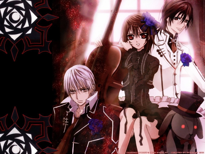720P, Anime, Kaname Kuran, Rabbit, Uniform, Yuki Cross, Zero Kiryu, Dark, Cello, Vampire Knight