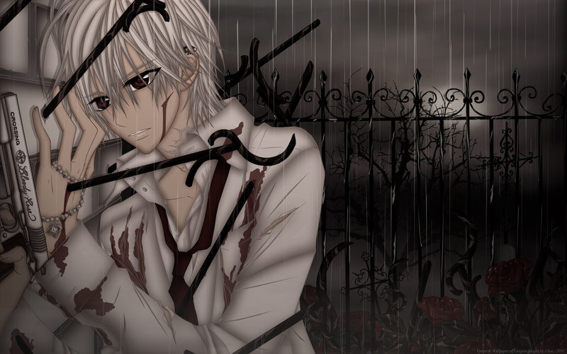 1080P, Dark, Zero Kiryu, Vampire Knight, Rain, Gun, Blood, Anime