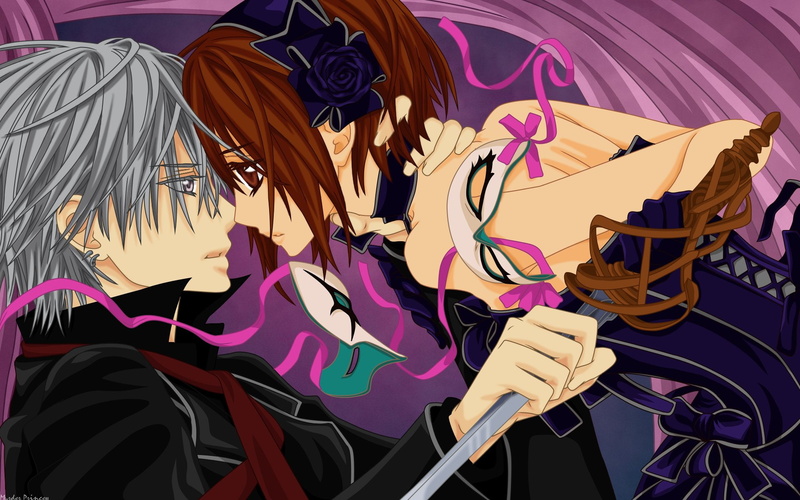 1080P, Zero Kiryu, no people, multi colored, pink color, day, Sword, music, pattern, Mask, Vampire Knight, full frame, Yuki Kuran, human representation