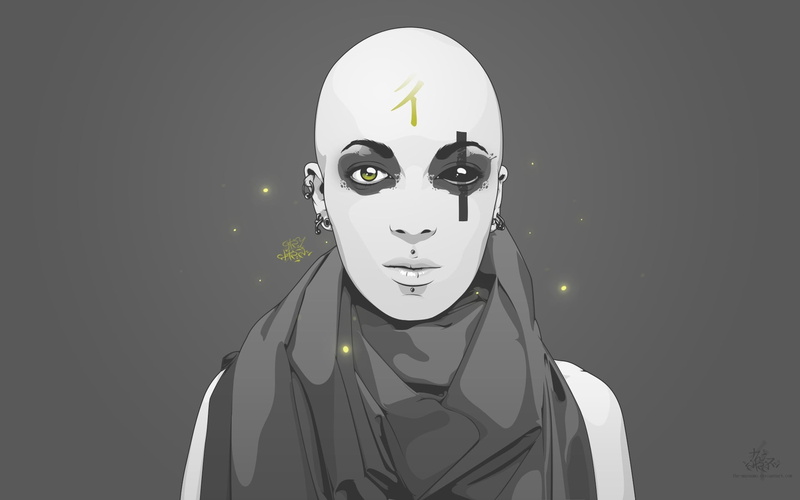  eyes, baldness, character, face, lifestyles, human representation, art and craft, anime, disguise, looking at camera, mask - Disguise, indoors