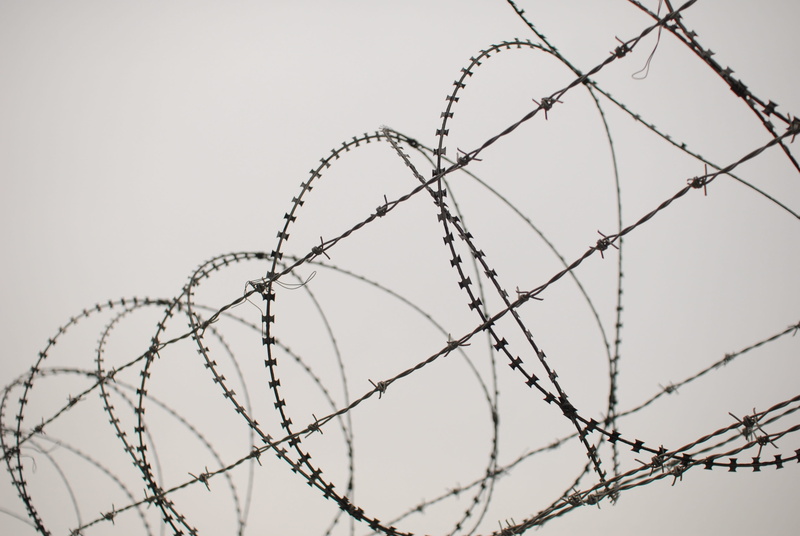 low angle view, spiral, iron, barbed Wire, no people, safety, sharp, razor wire, security, barwires, wire, sign, tabu, season, the division of the, metal