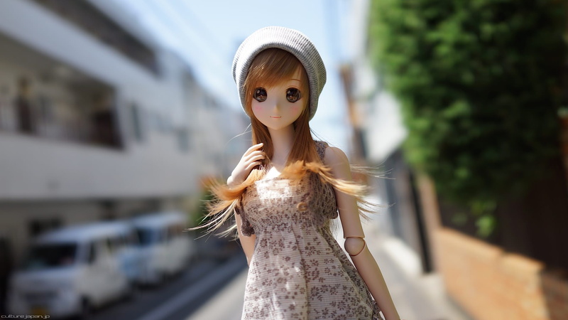 1080P, depth of field, street, doll, long hair, brown eyes, Smart Doll, toys
