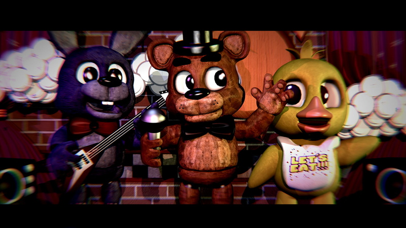 Chica (Five NIghts at Freddys), Freddy (Five Nights at Freddys), Five Nights at Freddys, Bonnie (Five Nights at Freddys), 1080P