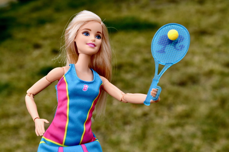 day, training, standing, woman, long hair, barbie, doll, fitness, active, beautiful woman, girl, blond hair, female, nature, looking at camera, model, pink