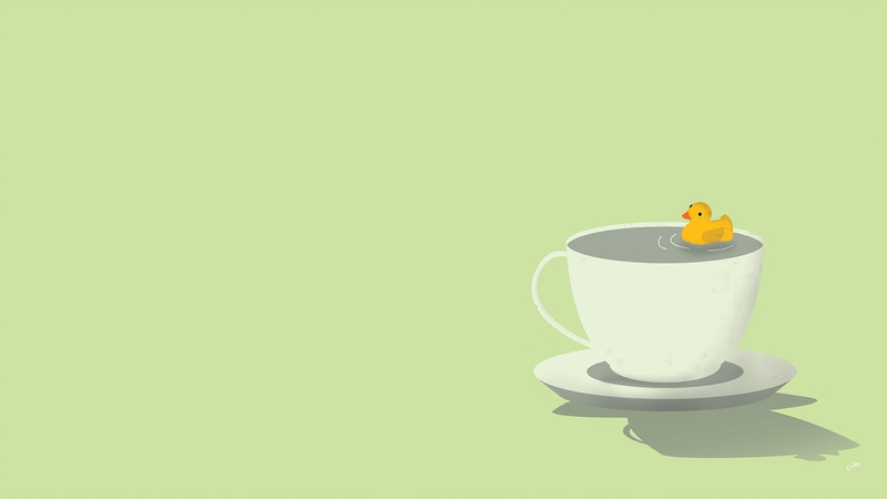 rubber ducks, cup, 1080P, artwork