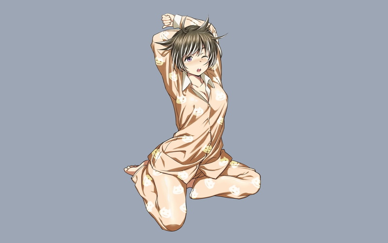 1080P, anime, Monogatari Series, religion, no people, Hanekawa Tsubasa, indoors, copy space, short hair, cleavage, spirituality, studio shot, low angle view