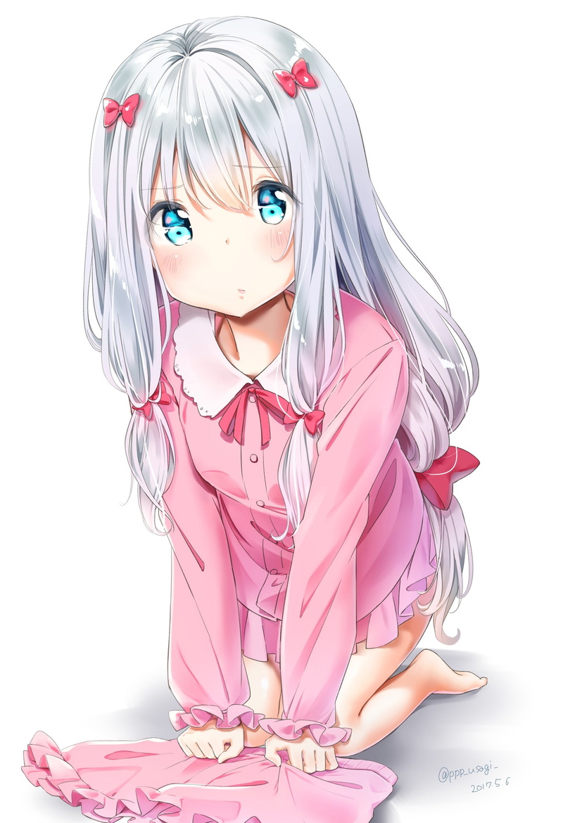Eromanga-sensei, Izumi Sagiri, 2K, pyjamas, white background