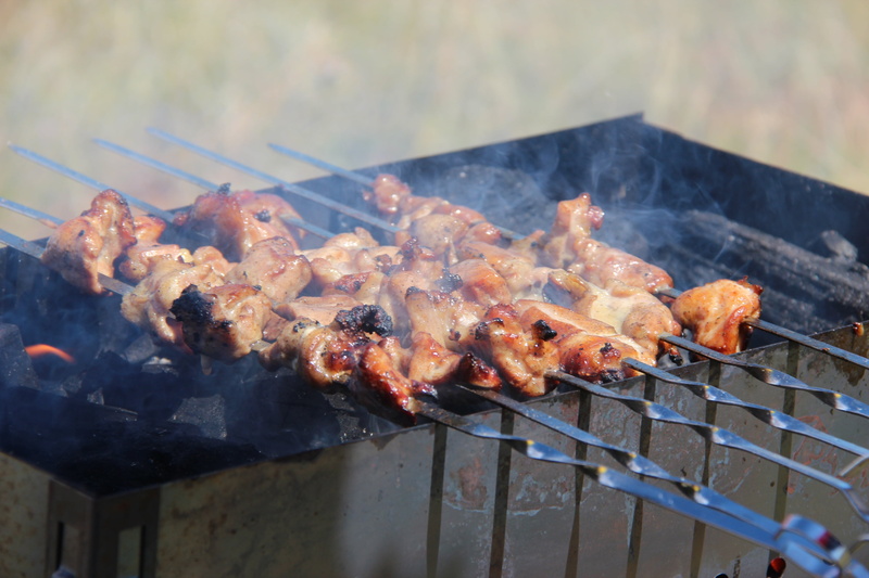 metal, mongolian barbeque, kebab, food, barbeque, grid, meal, dinner, metal grate, freshness, food on fire, smoke - physical structure, coal, food and drink