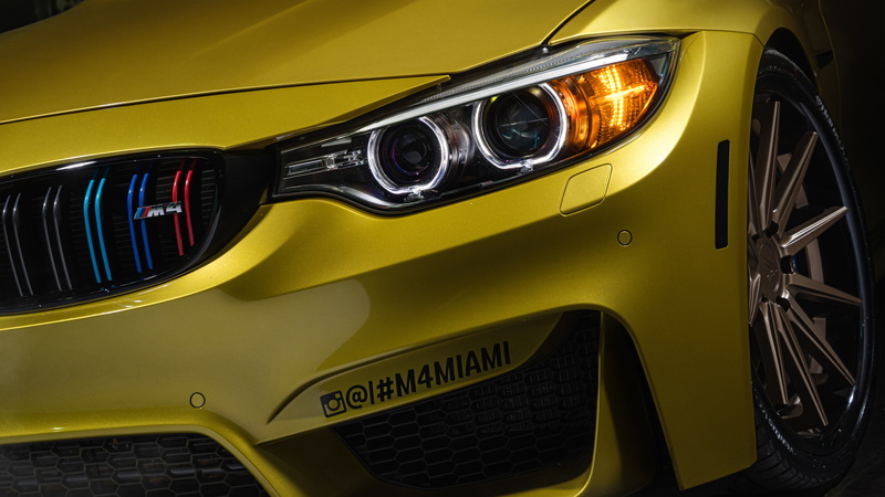 BMW M4, BMW, Austin Yellow, Miami, 5K, 5K
