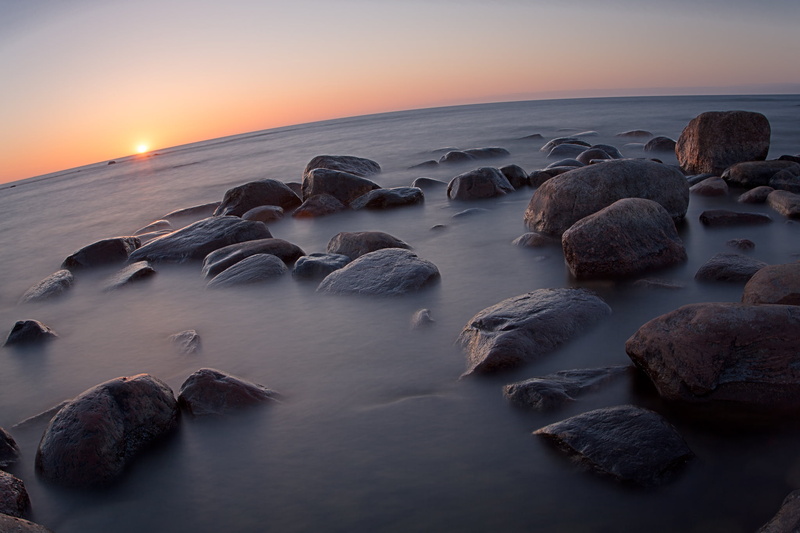 long exposure, brown, Sun, beside, 5D, rocks, nature, sea, scenics, seascape, sunset, water, beach, rock, dusk, landscape, seashore, coastline, 1080P