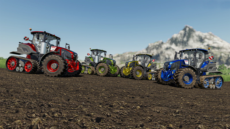 4K, landscape, farm, farming, RGB, farming simulator, metal, yellow, farming simulator 2019, tractors, green, fs19, blue, farmers, red