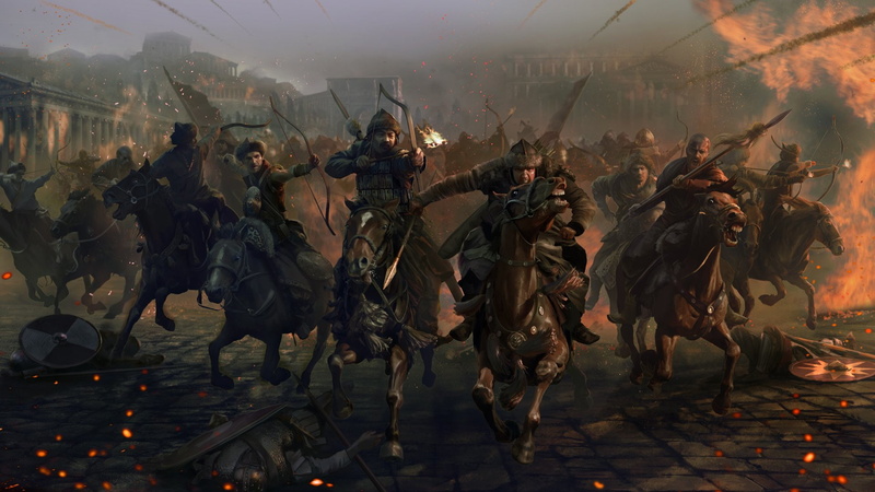 military, celebration, smoke - physical structure, day, men, arts culture and entertainment, nature, Total War: Attila, 1080P, outdoors, crowd, group of people