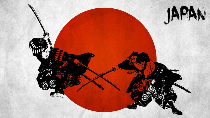 battle, flags, japan, fantasy, weapons, swords, red, 1080P, samurai, katana, warriors