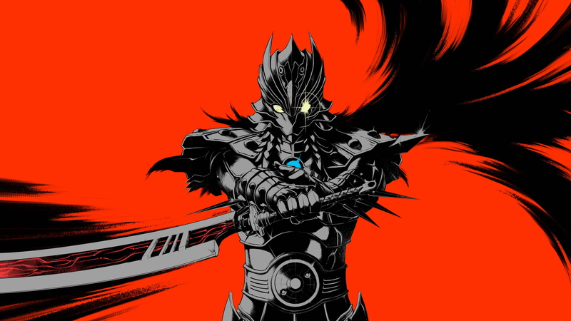anime, samurai, red, Karas, 4K, sword