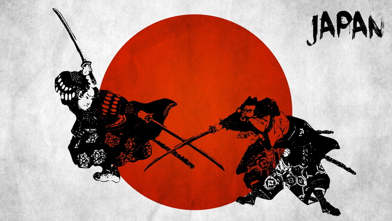 Katana, weapons, fantasy, flags, red, battle, 1080P, samurai, Japan, warriors, swords