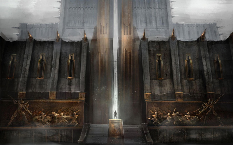 the gallows, games, ii, 1080P, age, dragon age, 1920x1200, building, concrete, grey, painting, gallows, dragon, brown, dragon age ii