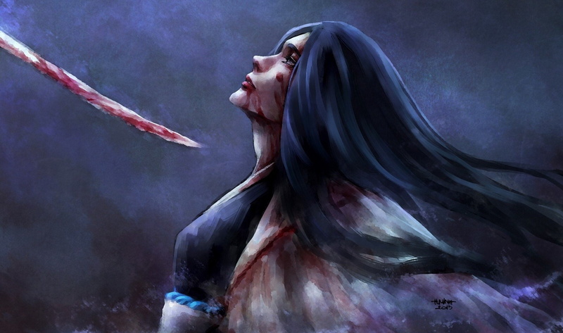 Woman, Blood, Fantasy, Bleach, Dark, Unohana Retsu, Knife, 1080P, Sword