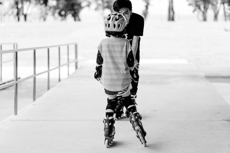 grayscale, skating, sport, one Person, men, adventure, teaching, near, exercise, 5K, girl, playing, inline, childhood, urban Scene, walking, photo, child