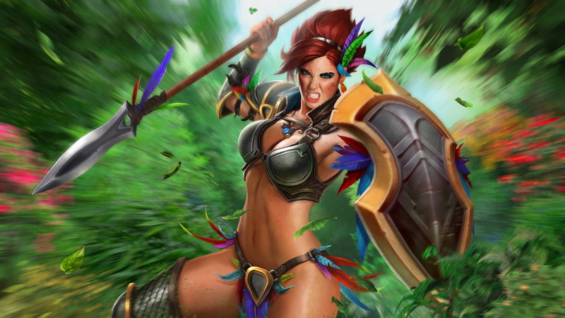 Juggernaut Wars, Amazon Hecate, 2K, the game, spear, Amazon, shield, girl