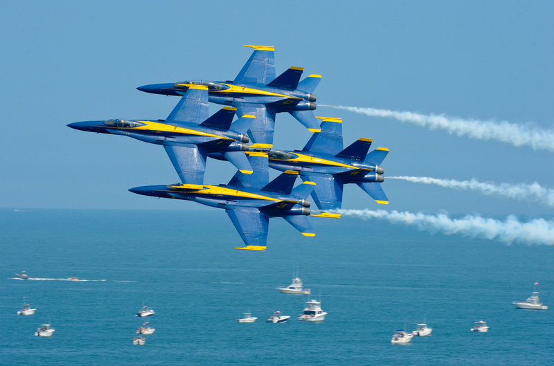 ship, team work, daytime, sea, sky, four, nature, airshow, plane, 4K, navy, formation flying, group of objects, airplane, air force, white, formation