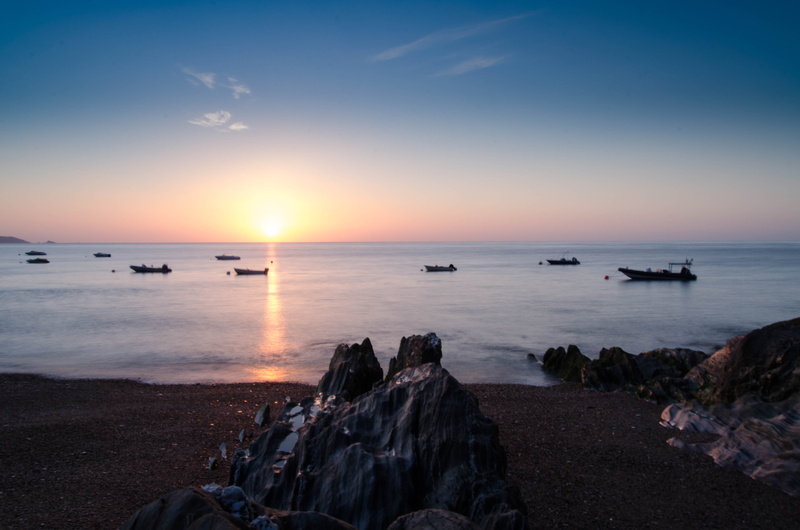 nature, Sun, sunset, South Devon, Slapton Sands, 4K, England, dusk, seaside, Torcross, coastline, beach, Start Bay, britain, summer, sea, boat, sailing