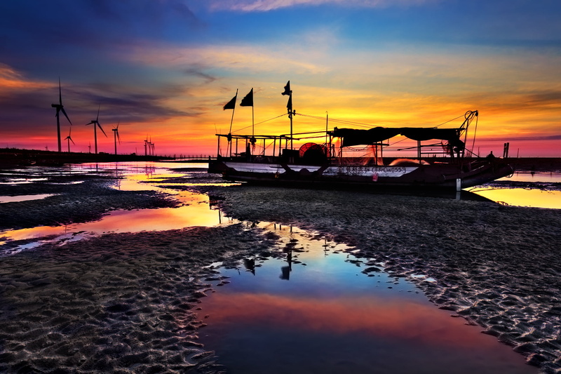 photo, silhouette, SKY, body of water, golden, body, sun, 1080P, sailing, Summer, 溼地, landscape, sea, Sunset, Reflection, night, water, boats, dusk, beach