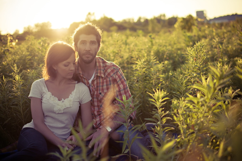 couple, together, bonding, 4K, sits, couple - relationship, woman, family, leisure Activity, field, casual Clothing, males, summer, emotion, nature, adult