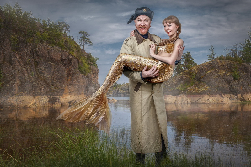 1080P, fishing, The men here fish there!!, mermaid, the situation, Kuzmich, catch, texture, lake