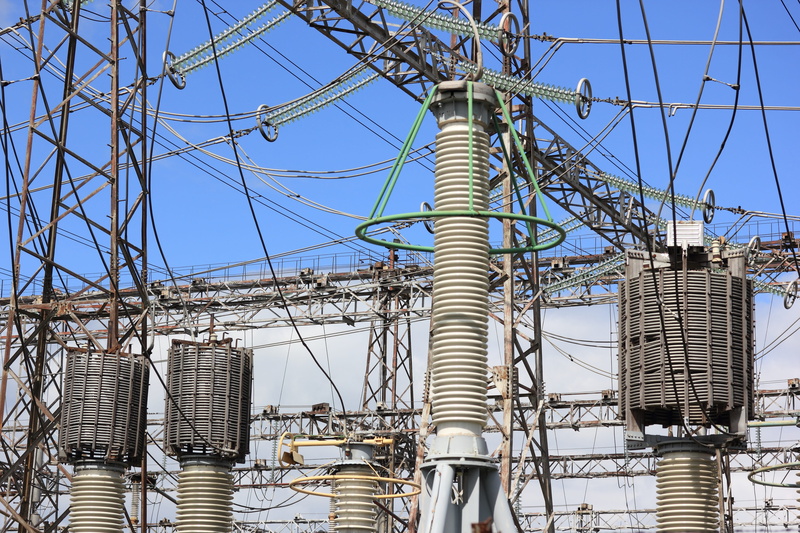electricity pylon, station, no people, power, high, architecture, clear sky, cable, built structure, outdoors, voltage, electrical equipment, 4K, reactor