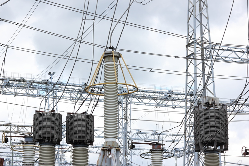 industry, switchgear, sky, low angle view, cable, ignalina, architecture, outdoors, power line, steel, connection, business finance and industry, nature